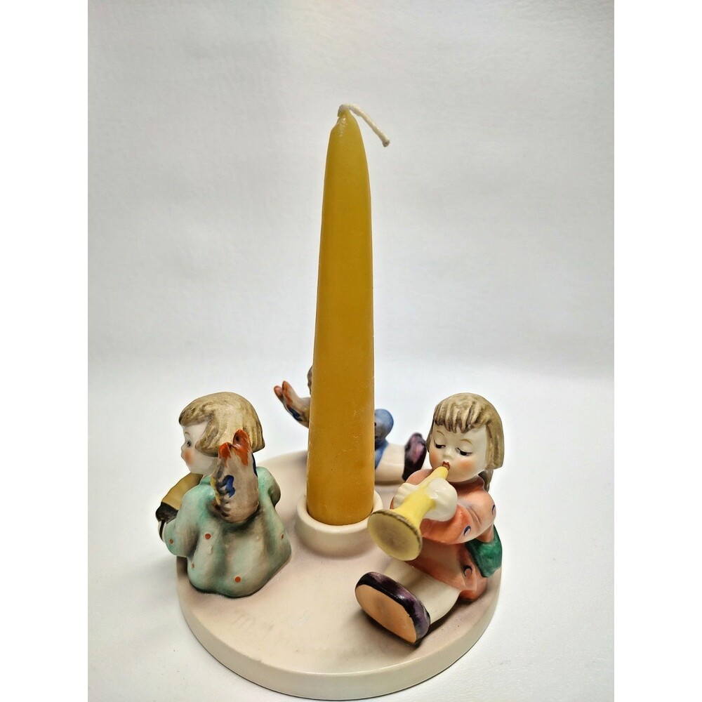 Vintage Hummel #37 Three Herald Angels Candle Holder Goebel Figurine 2.75" x 5"